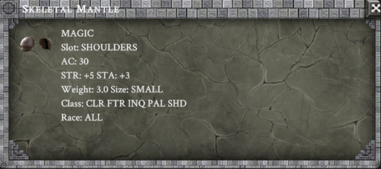 SKELETAL MANTLE item card